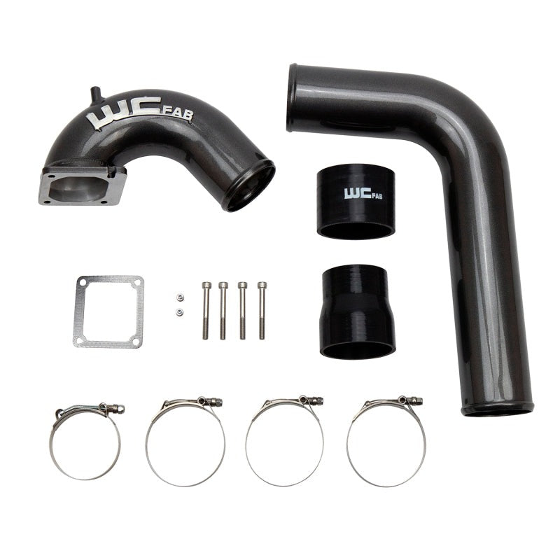 Wehrli 03-07 Cummins 5.9L 3.5in Intake Horn & Driver Intercooler Pipe - Fine Texture Black
