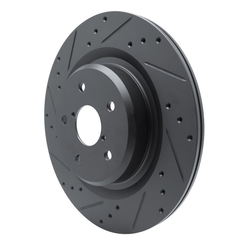 R1 Concepts Drilled & Slotted Black Rear Left Brake Rotor - 2019-2025 Subaru Ascent