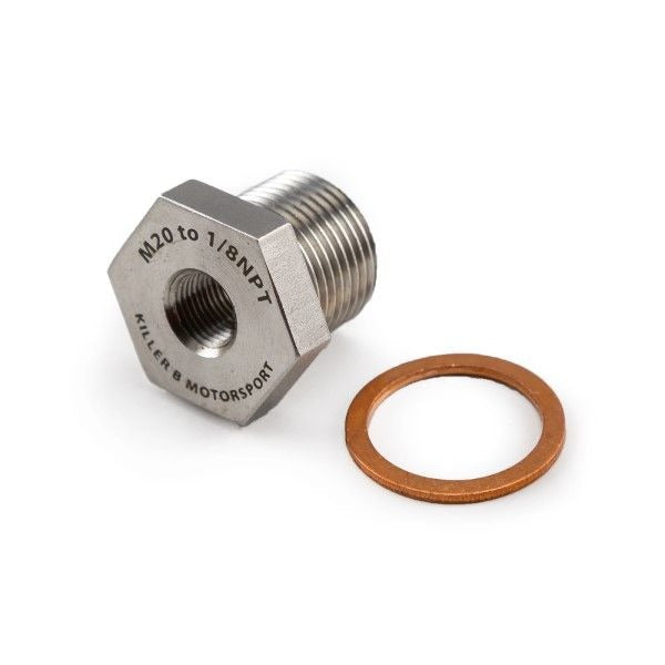 Killer B M20 (OEM) To 1/8NPT Oil Temperature Sensor Adapter - 2002-2014 Subaru WRX / 2004-2021 STI / 2006-2013 Forester XT