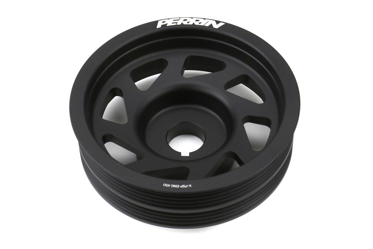 PERRIN Lightweight Crank Pulley Black - Subaru Models (inc. 2002-2014 WRX / 2004-2021 STI)