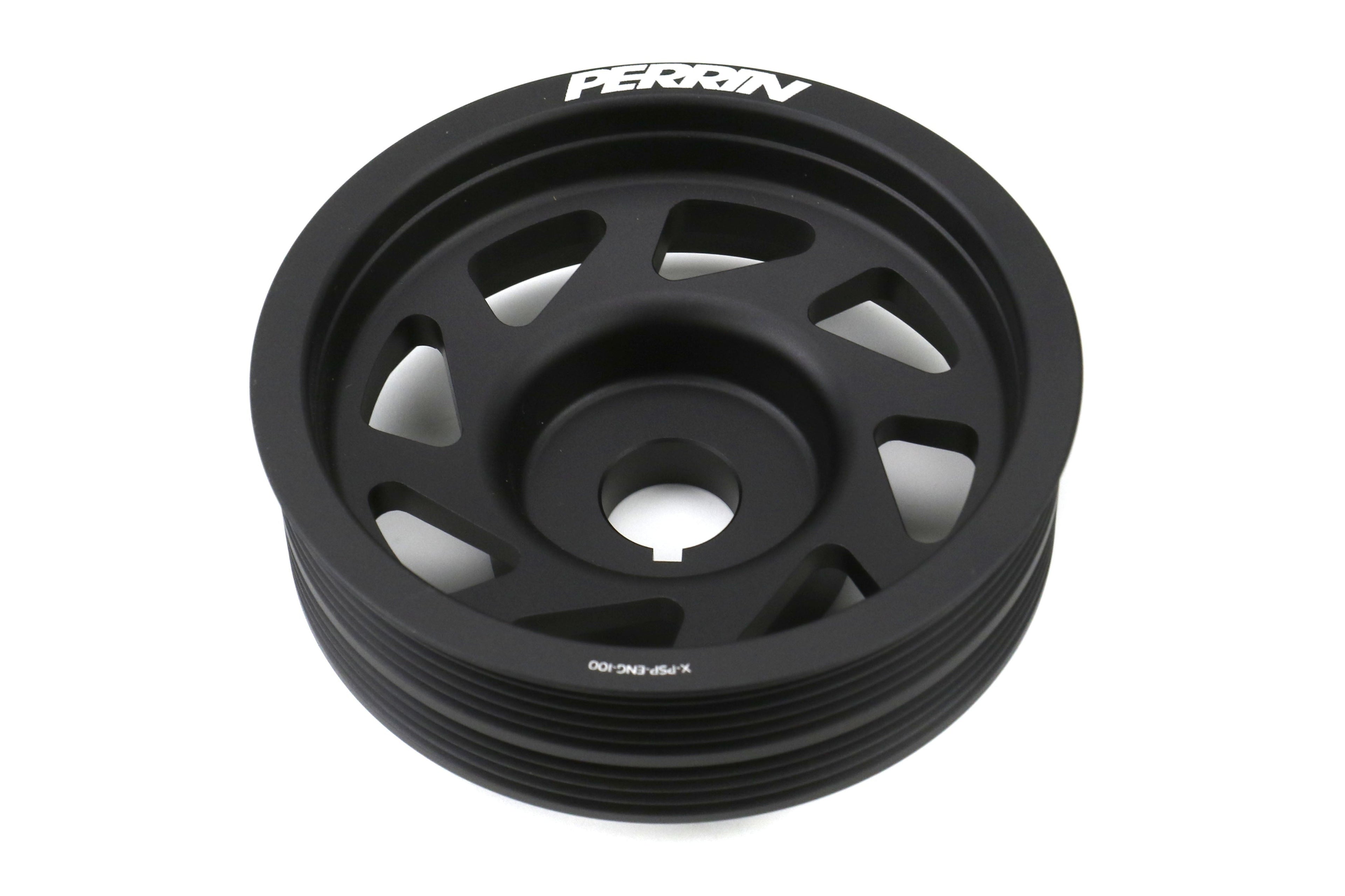 PERRIN Lightweight Crank Pulley Black - Subaru Models (inc. 2002-2014 WRX / 2004-2021 STI)