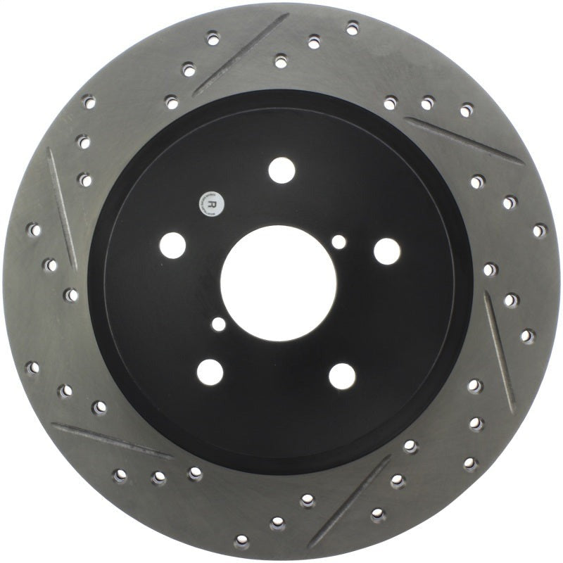 StopTech Slotted & Drilled Sport Brake Rotor - Rear Right - 2016-2017 Subaru WRX (w/EyeSight)