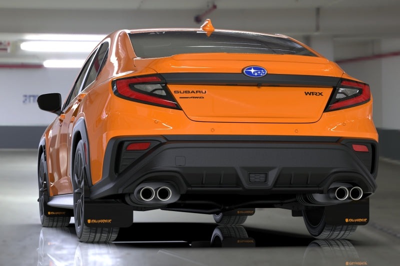 Rally Armor Black UR Mud Flap Altered Font Orange Logo - 2022-2026 Subaru WRX