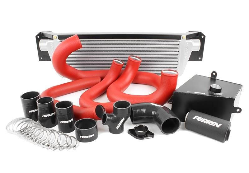 PERRIN Front Mount Intercooler Boost Tubes + Hardware, Red Tubes - 2015-2021 Subaru WRX