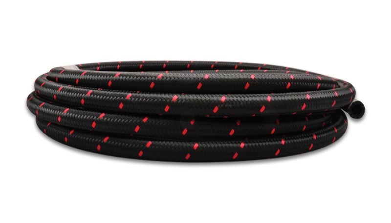 Vibrant Performance 5ft Roll of Black Red Nylon Braided Flex Hose, AN -4AN, Hose ID 0.22in, Performance Hose & Fluid/Air Plumbing - Part 11984R