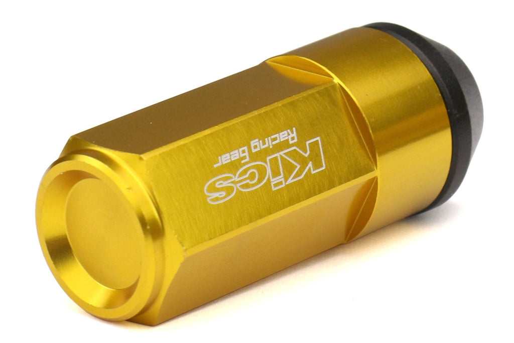 Project Kics Leggdura Racing Shell Type Lug Nut Set 53mm Closed-End Look 12X1.25 Gold - Universal