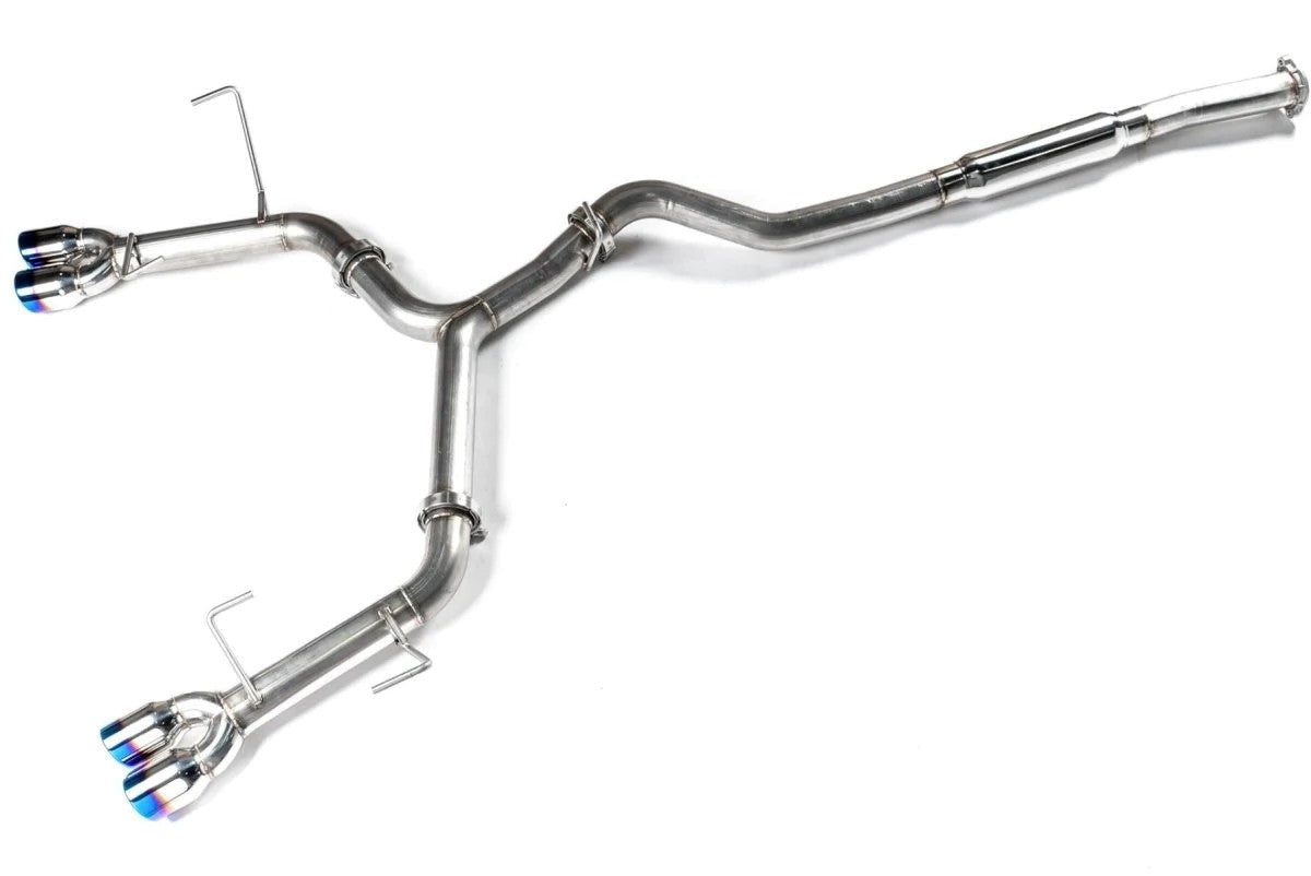 ETS Catback Exhaust System (Extreme / Add Resonator / No Mufflers / Blue Tips) - 2015-2021 Subaru WRX / STI