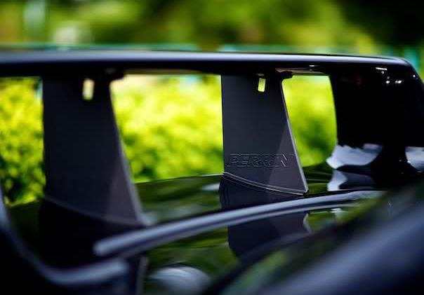 PERRIN Wing Stabilizer for FACTORY STI WING ONLY, Black - 2002-2007 Subaru WRX / 2004-2007 STI