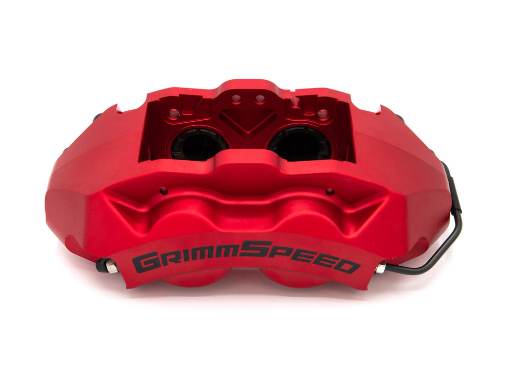 GrimmSpeed 4-Piston Brake Caliper Kit (340mm Rotor) - Red - 2002-2021 Subaru WRX / STI