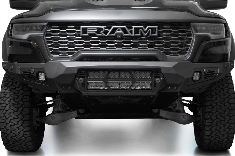 Addictive Desert Designs 25+ RAM 1500 RHO Bomber Front Bumper (20 Inch Lights)