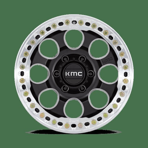 KM237 17X8.5 5X5.0 S-BLK-MACH-RG 0MM
