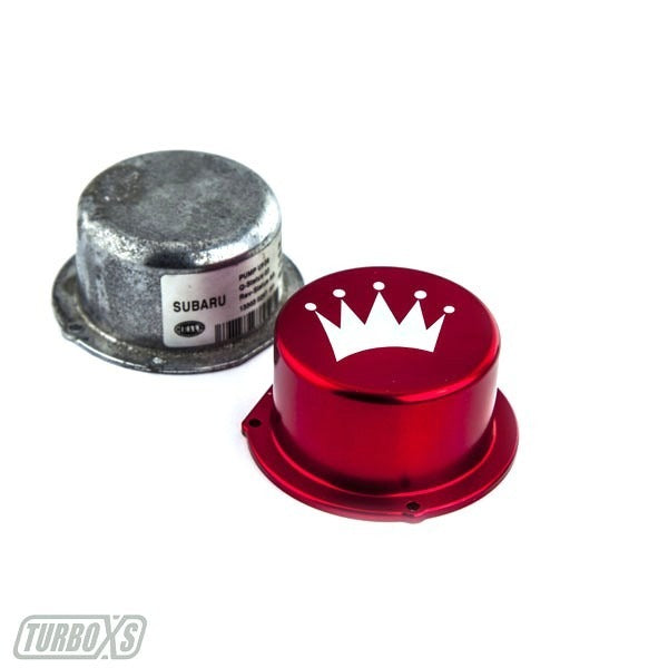 TurboXS Billet Aluminum Vacuum Pump Cover Red - 2015-2021 Subaru WRX