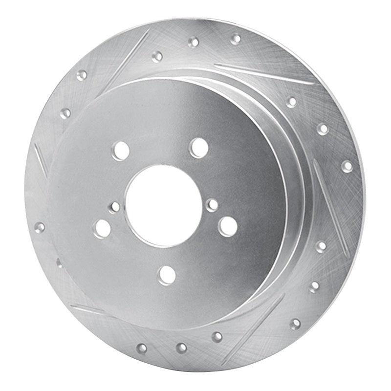 R1 Concepts Drilled & Slotted Silver Rear Left Brake Rotor - 2005-2009 Subaru Outback