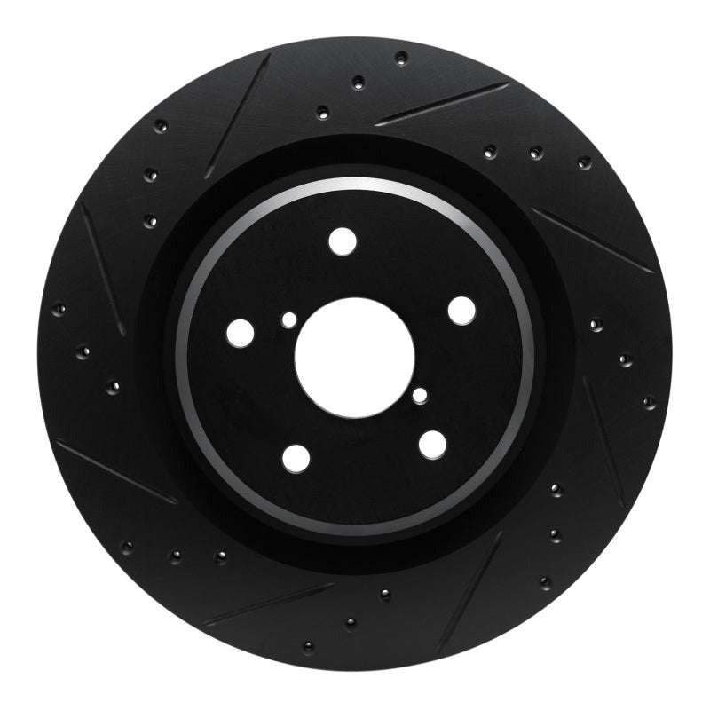 R1 Concepts Drilled & Slotted Black Rear Left Brake Rotor - 2019-2025 Subaru Ascent