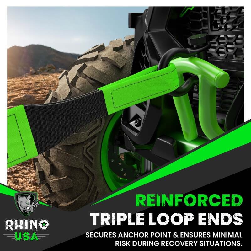 Rhino USA Recovery Tree Saver Strap 3Inx8Ft (Green)