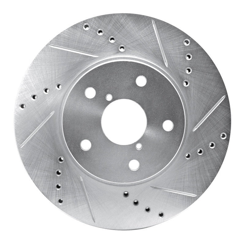 R1 Concepts Drilled & Slotted Silver Front Right Brake Rotor - 2015-2019 Subaru Legacy