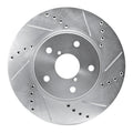 R1 Concepts Drilled & Slotted Silver Front Right Brake Rotor - 2015-2019 Subaru Legacy
