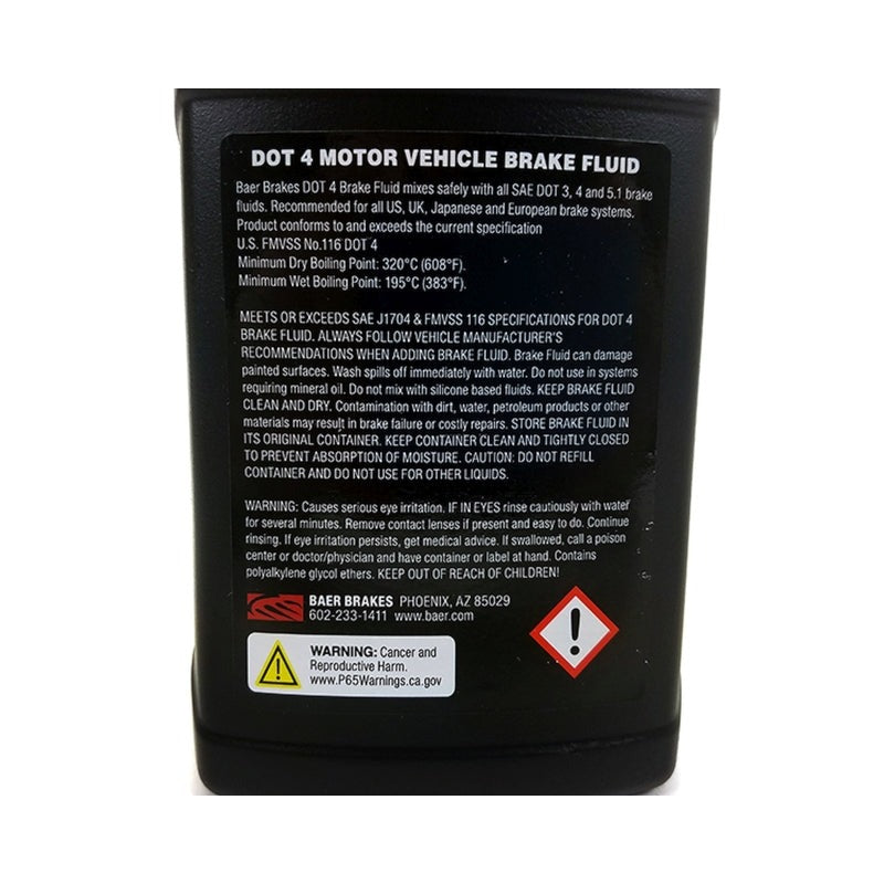 Baer Brakes 4 High Performance Brake Fluid, 16.9oz/500ml Bottle