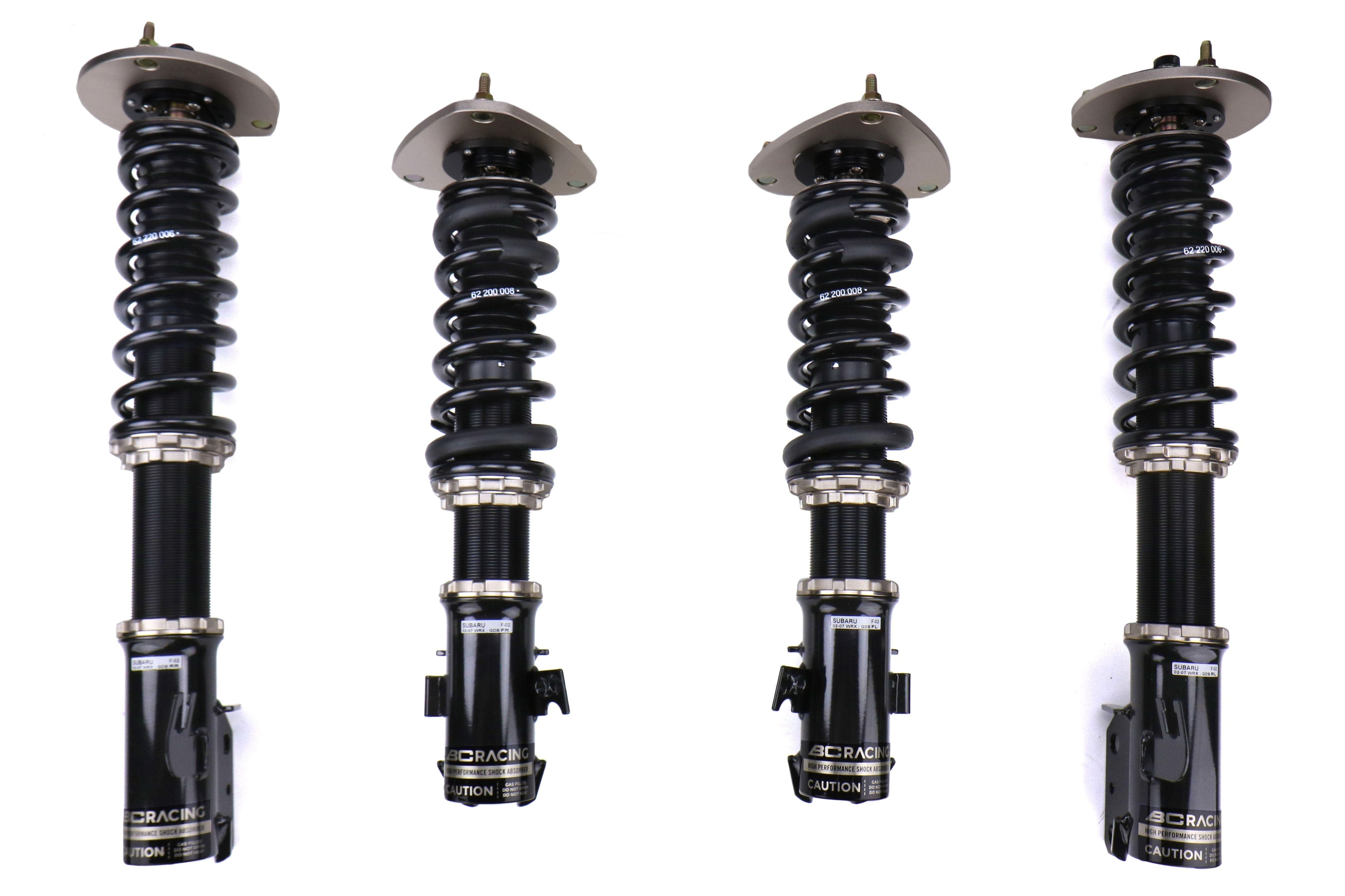 BC Racing BR Coilovers w/ Rear Camber Plates - 2002-2007 Subaru WRX / 2004 STI