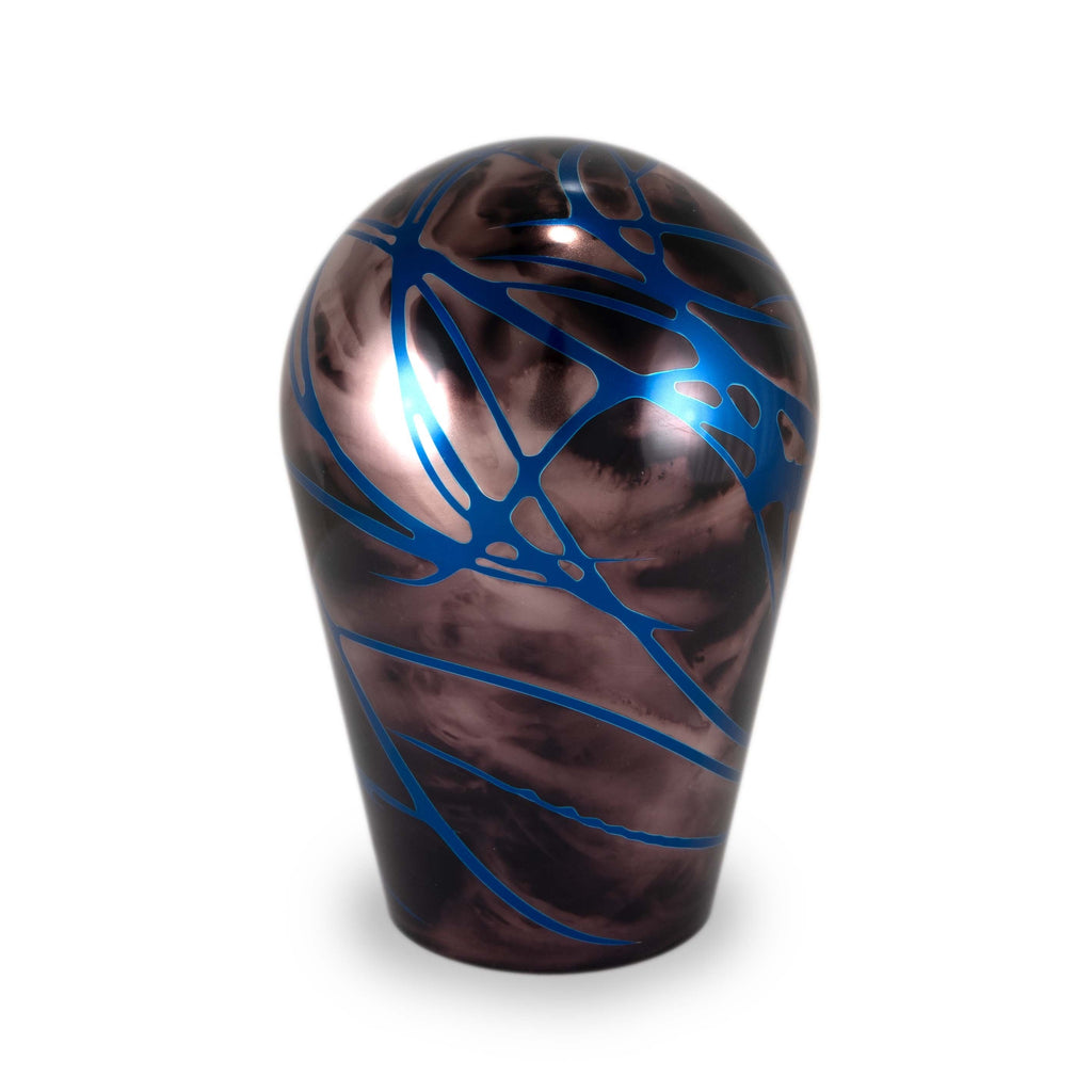 Billetworkz Automatic Shifter - Black Smoke w/ Blue Splash - Fits Subaru CVT: WRX (15–21), Crosstrek (13–23), Forester (14–18), Impreza (12–23), Legacy/Outback (10–14)