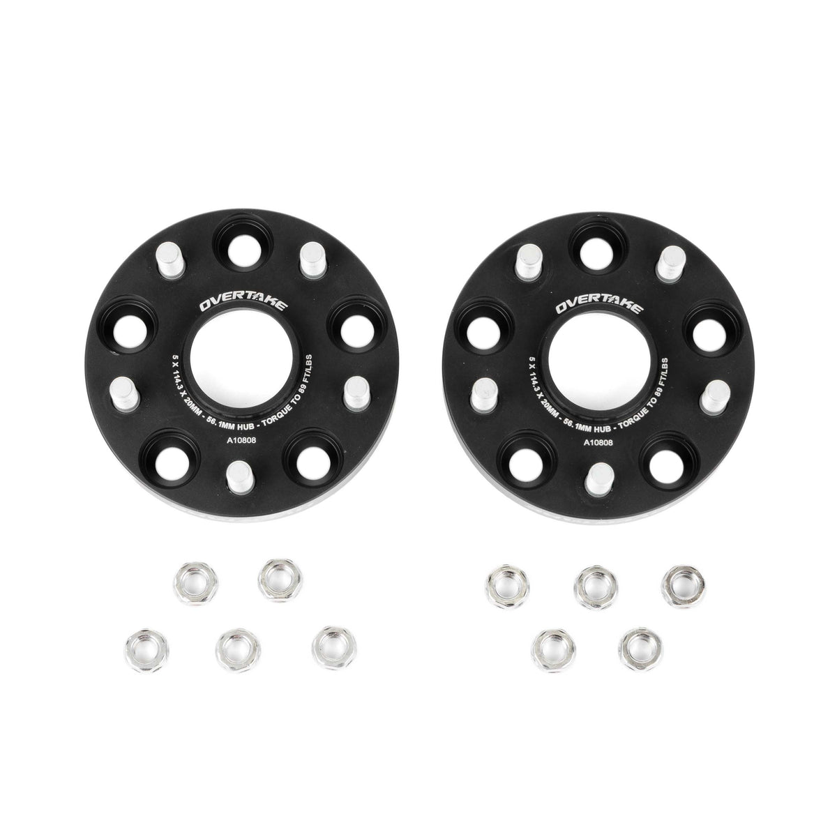 OVERTAKE Wheel Spacers - Pair - 20mm 5x114.3 - Subaru 2015-2026 WRX, 2005-2021 STI, and more