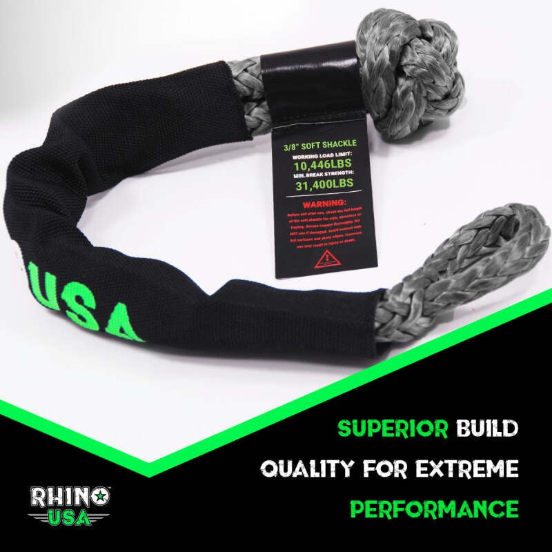 Rhino USA Synthetic Soft Shackle (2Pk 3/8InX22In) (Gray)