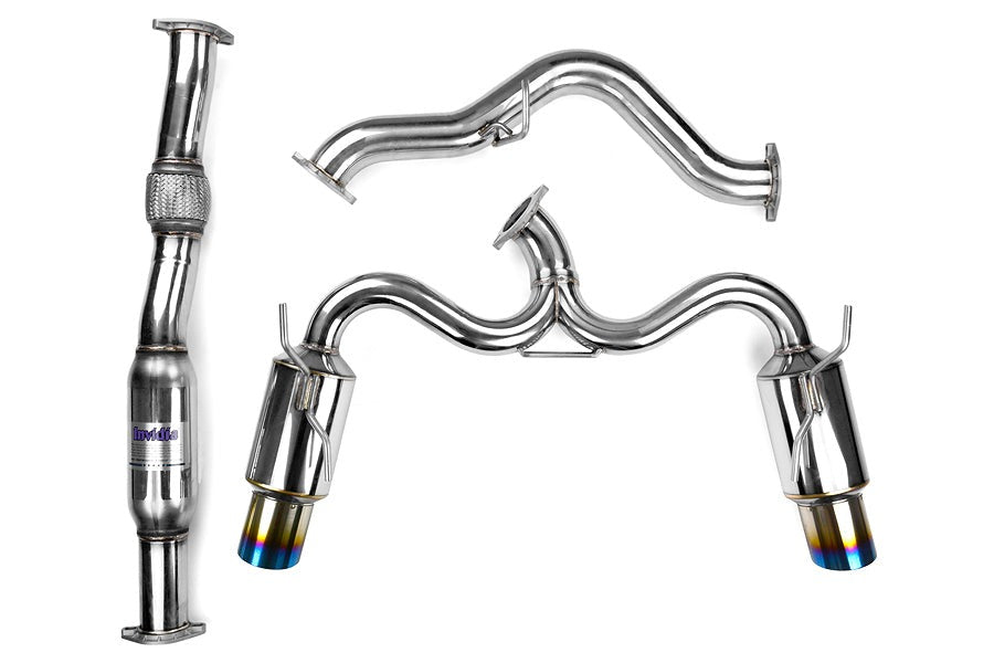 Invidia N1 Dual Exit Cat Back Exhaust - Titanium Tips - 2008-2014 Subaru STI Hatchback / 2011-2014 WRX Hatchback