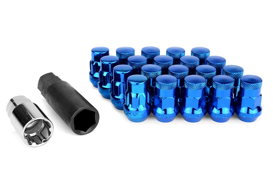Wheel Mate Muteki SR35 Close End Lug Nuts w/ Lock Set - Blue 12x1.25 35mm