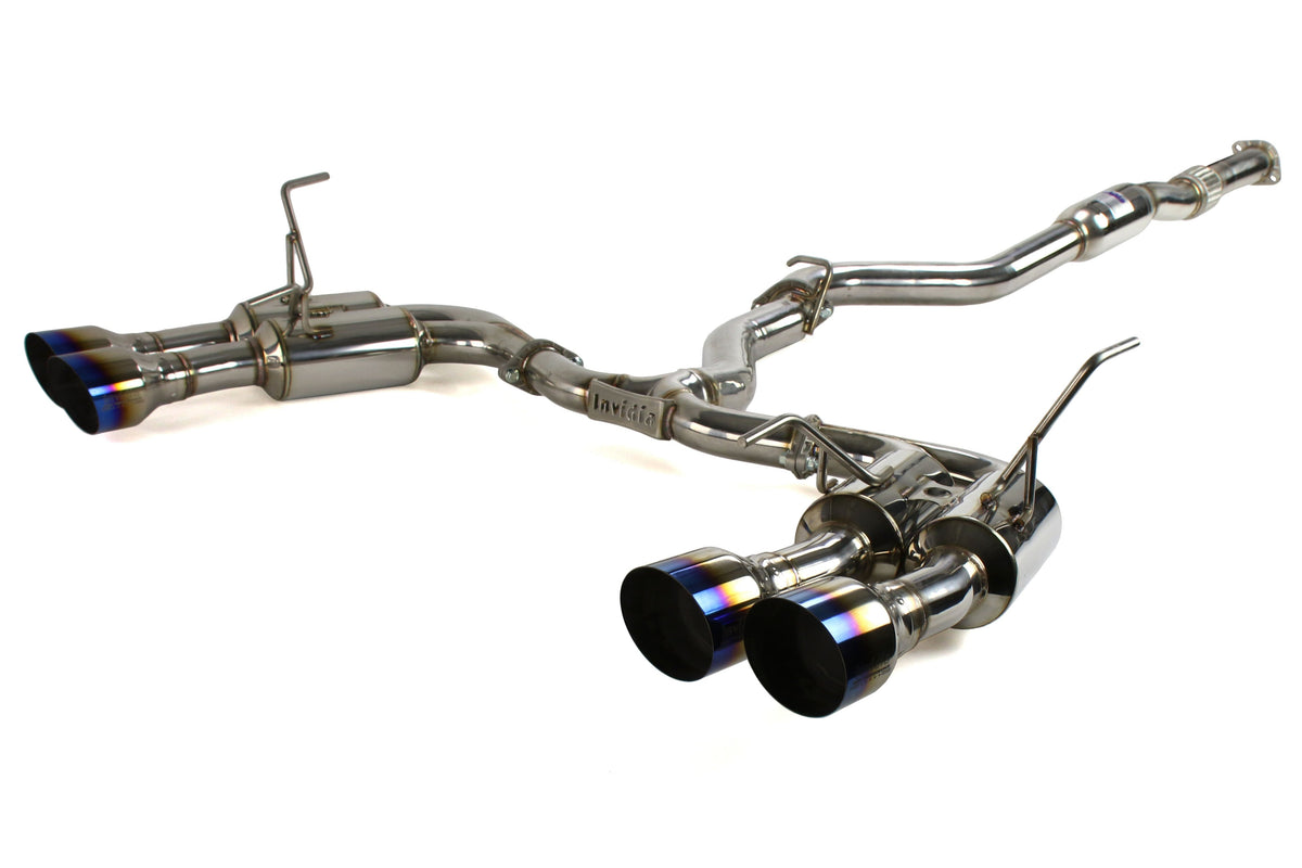 Invidia Gemini R400 Titanium Burnt Quad Tip Cat-back Exhaust - 2022-2024 Subaru WRX