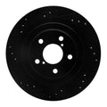 R1 Concepts Drilled & Slotted Black Rear Left Brake Rotor - 2005-2009 Subaru Legacy