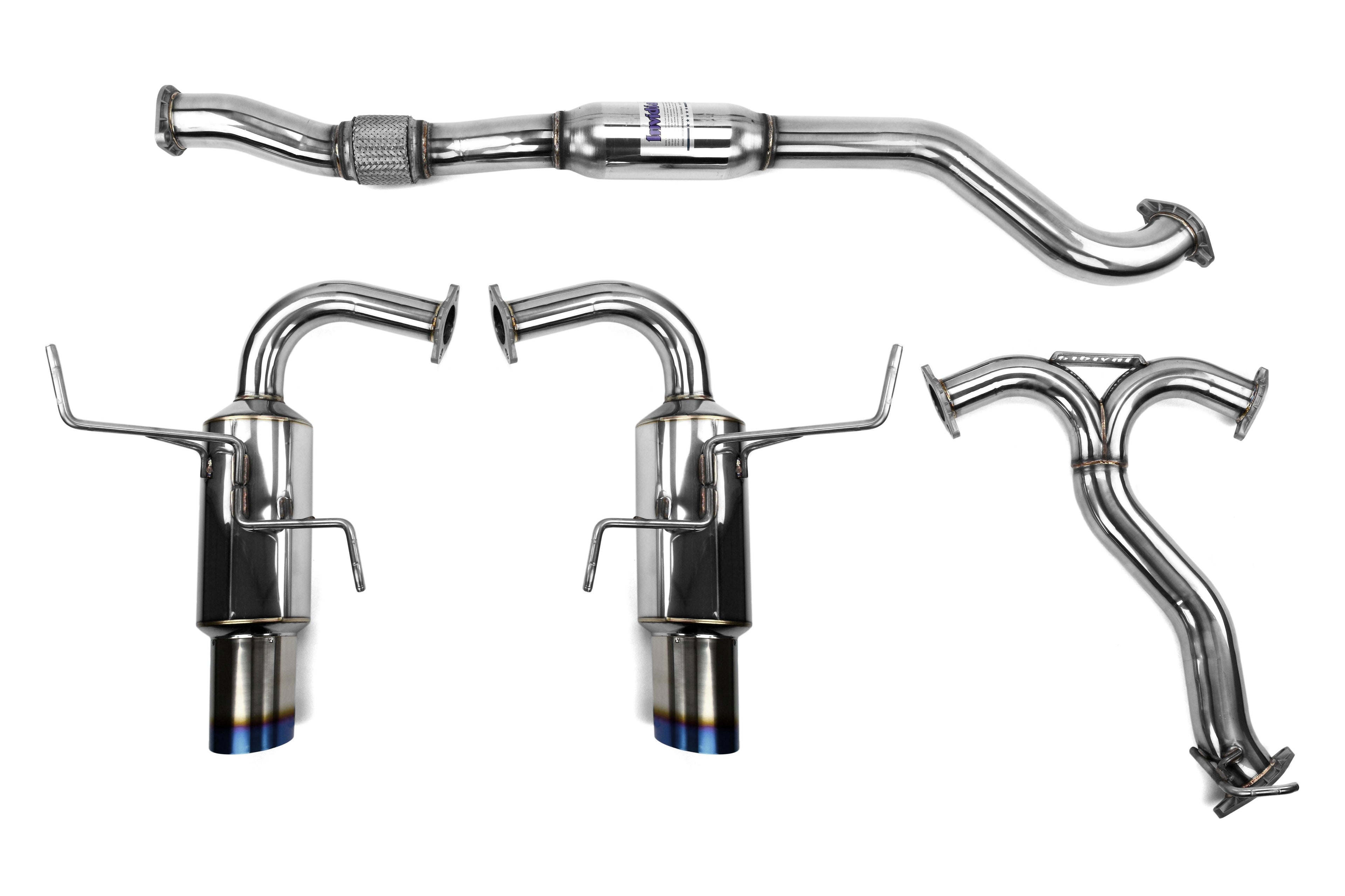 Invidia N1 Dual Exit Cat Back Exhaust - Titanium Tips - 2015-2021 Subaru WRX / STI