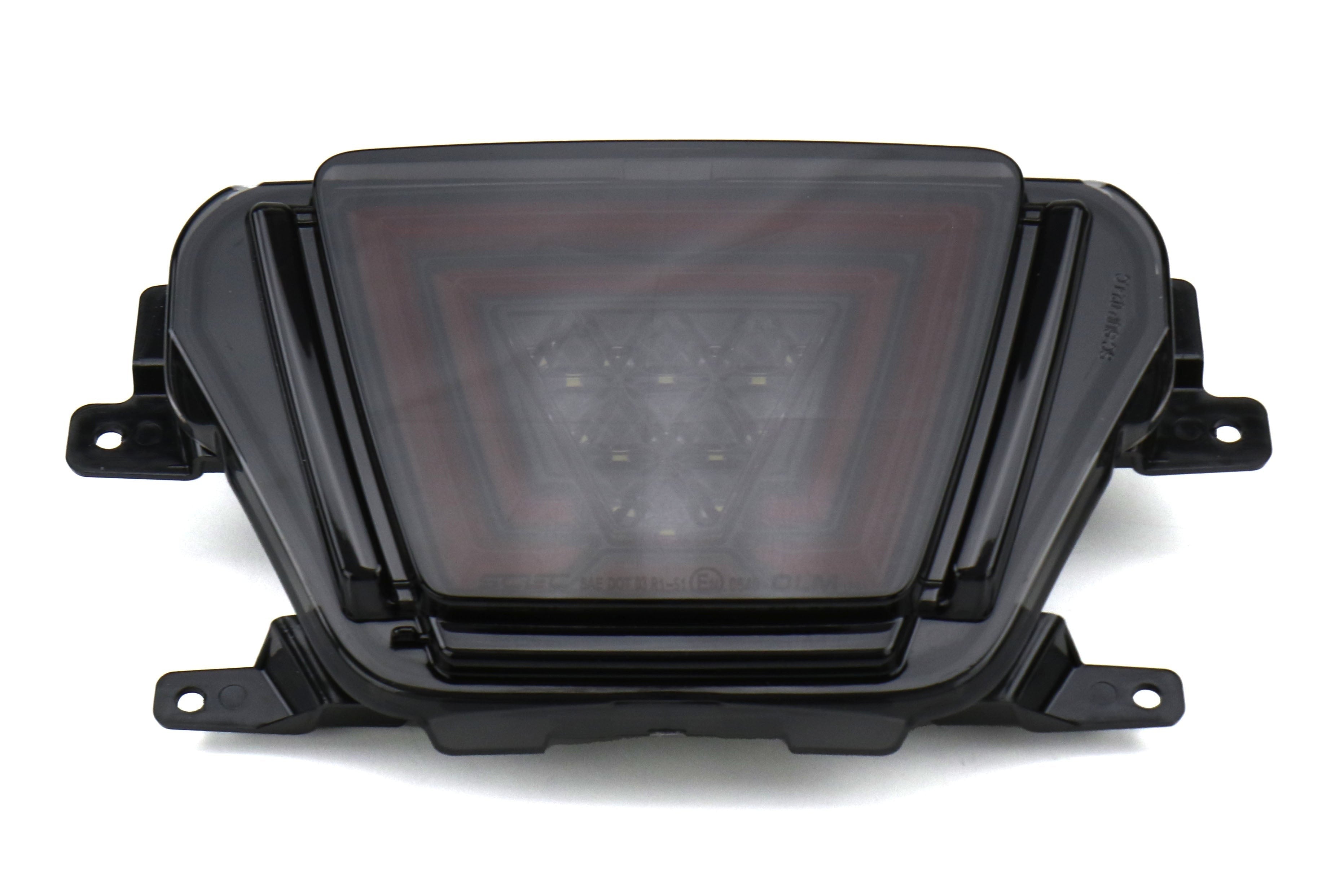 OLM V1 F1 Style Rear Brake / Fog / Reverse Light - Smoke Lens / Gloss Black Base / Red Bar) - 2020-2024 Toyota GR Supra