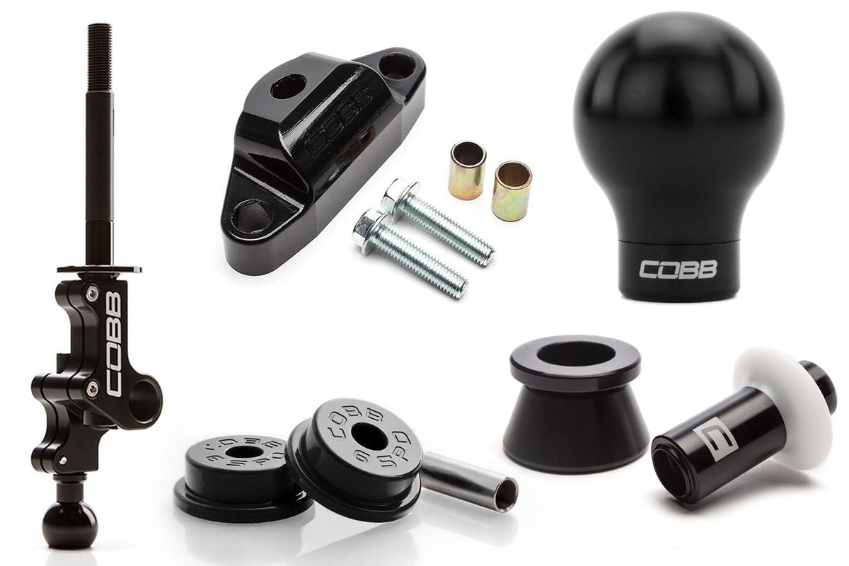 Cobb Stg 2+ Drivetrain Pkg w/ Weighted Shift Knob - Black Knob / Black Lockout - 2004-2021 Subaru STI 6MT