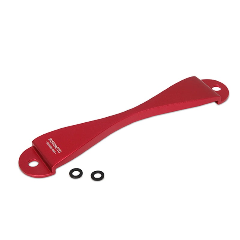 Mishimoto CNC Battery Tie-Down - Red - Multiple Subaru Applications