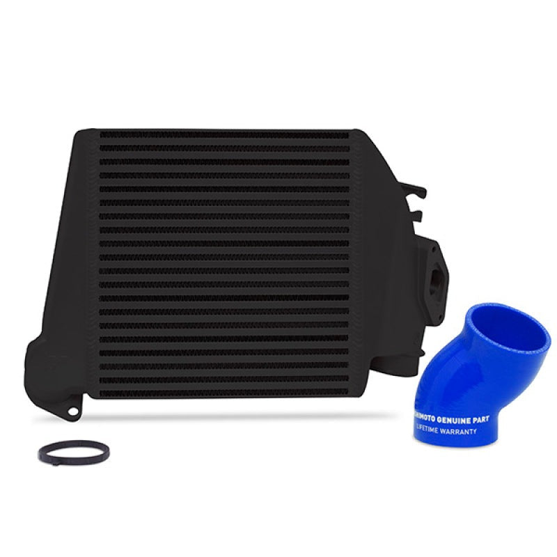 Mishimoto Top-Mount Intercooler Kit - Black Powder Coat / Blue Hoses - 2008-2014 Subaru WRX
