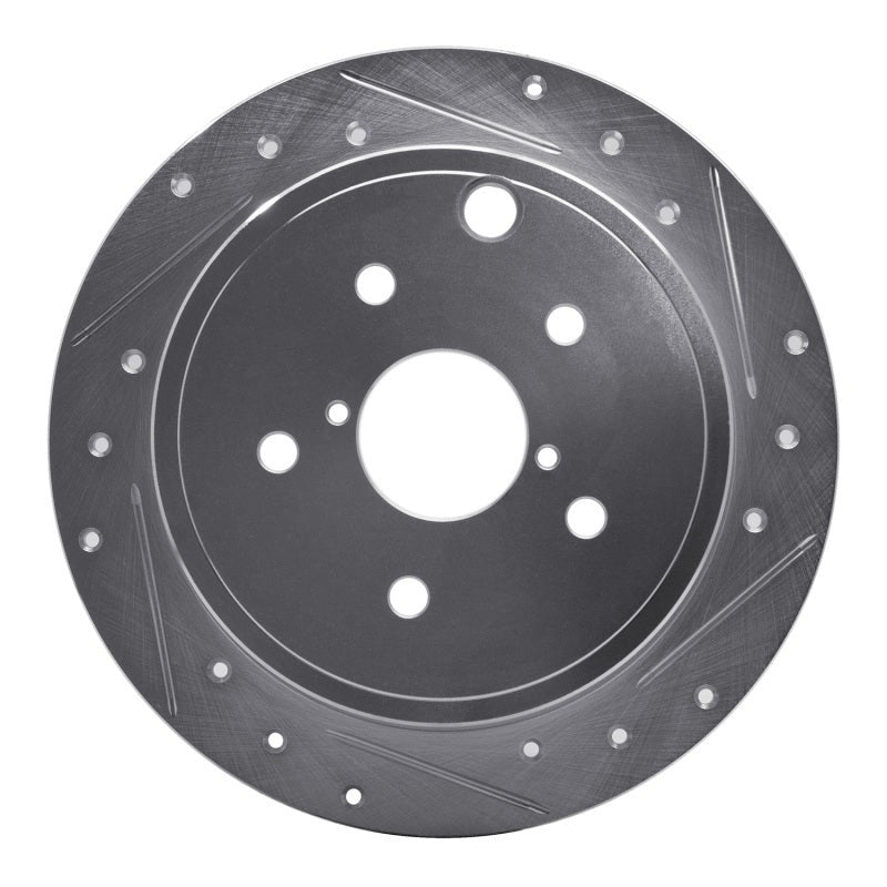 R1 Rear Right Drilled & Slotted Silver Brake Rotor - 2015-2021 Subaru WRX