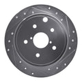 R1 Rear Right Drilled & Slotted Silver Brake Rotor - 2015-2021 Subaru WRX
