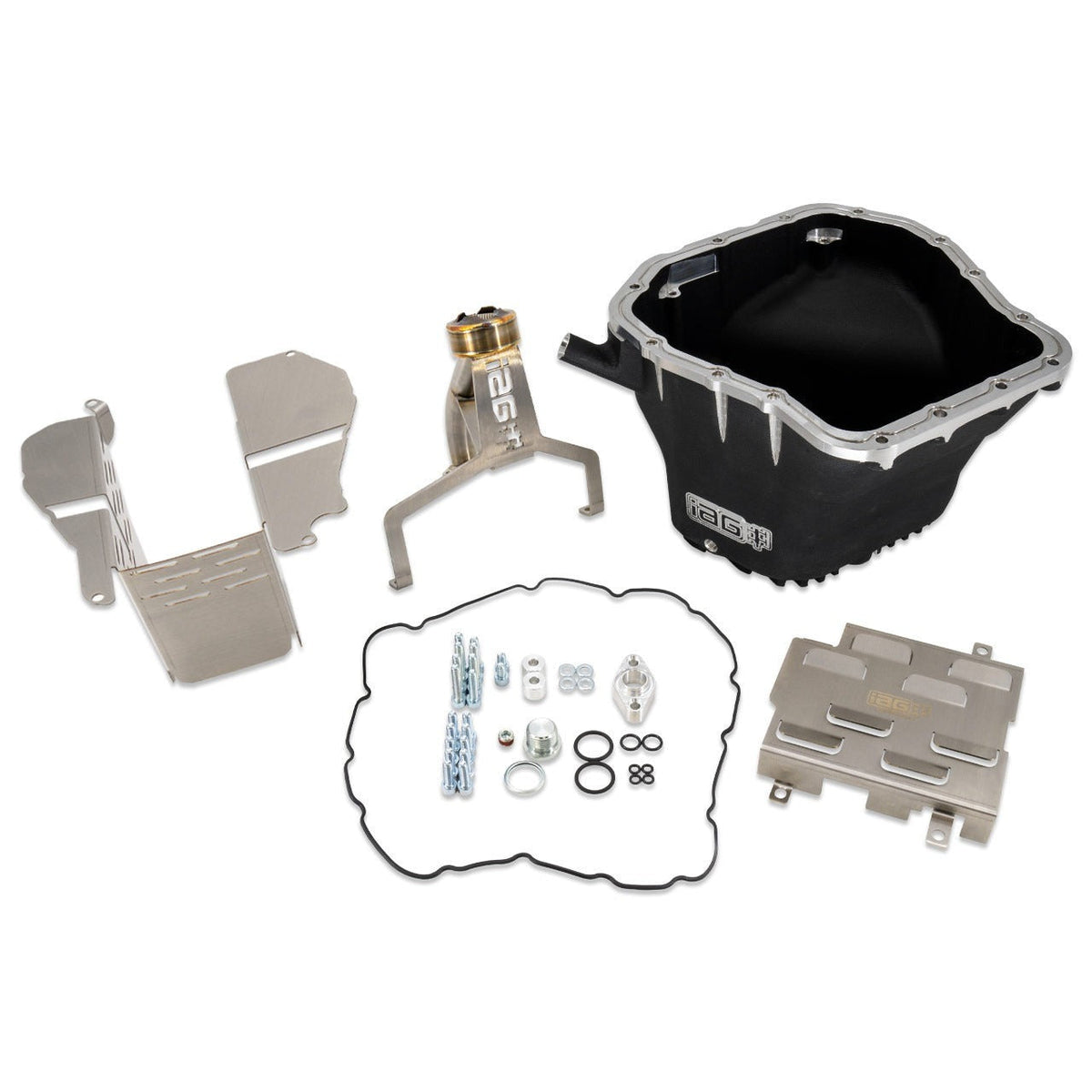 IAG EJ Street Series Oil Pan Package (Oil Pan, V2 Oil Pickup, Street Lower Baffle, Windage Tray) - Black - 2002-2014 Subaru WRX / 2004-2021 STI / 2005-2009 Legacy GT / 2004-2013 Forester XT