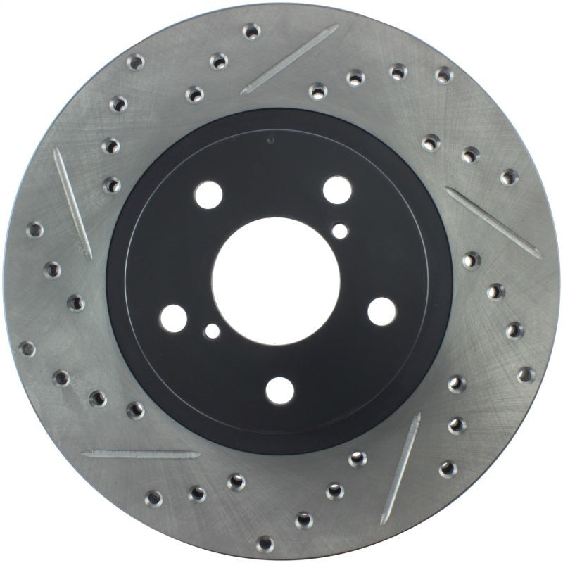 StopTech Slotted & Drilled Sport Brake Rotor - Front Right - 2002-2007 Subaru WRX