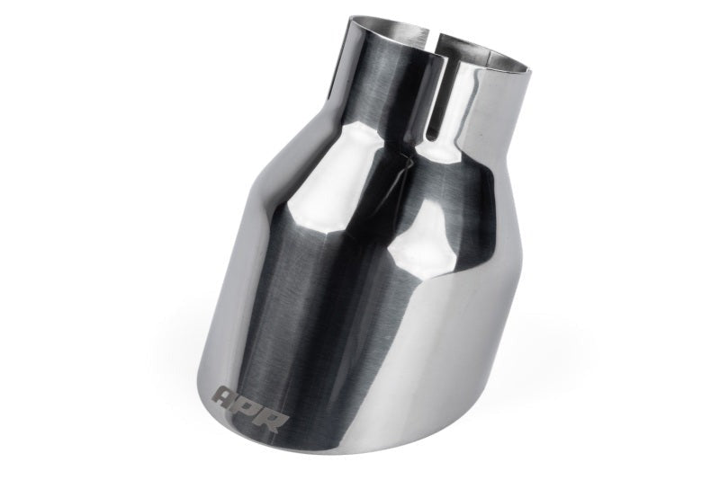 APR Single-Walled 4in Slash-Cut Tips - Polished Silver - Set of 2