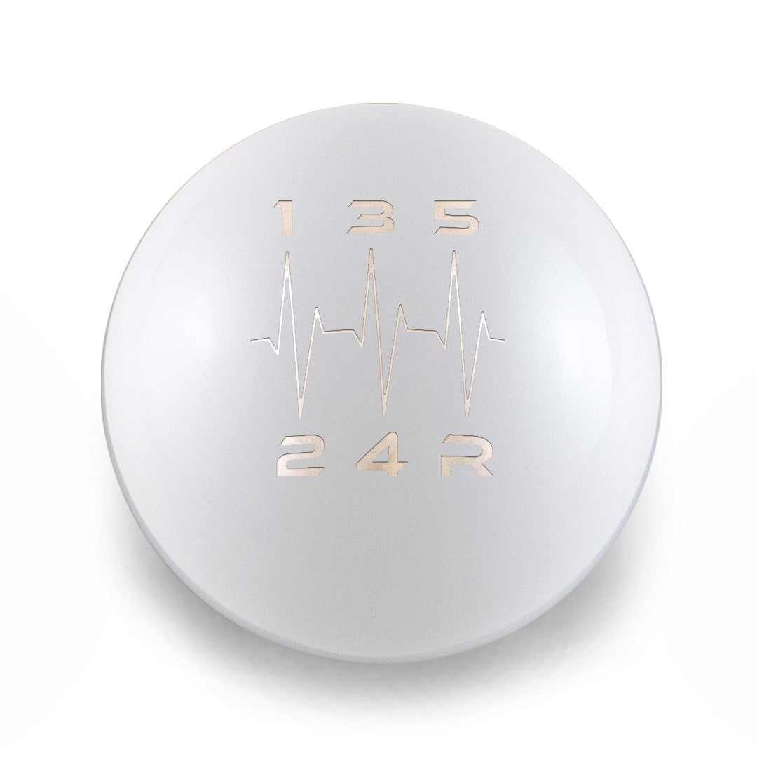 Billetworkz Weighted Shift Knob - 5 Speed Heartbeat Engraving - Subaru WRX