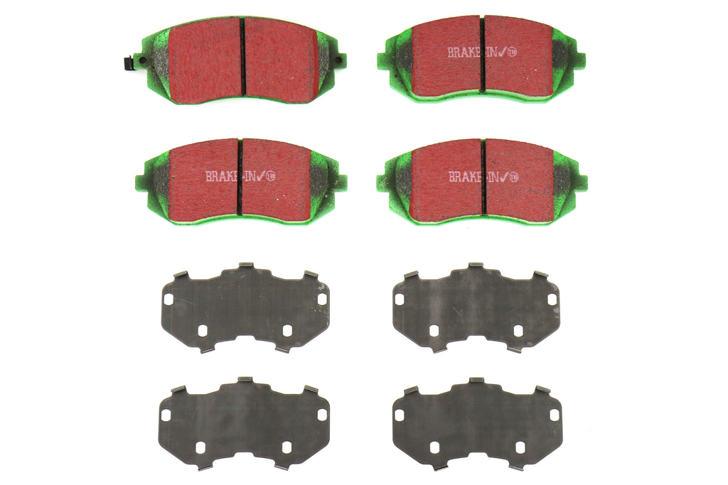EBC Brakes Greenstuff 2000 Series Sport Disc Brake Front Pads - 2003-2005 & 2008-2010 Subaru WRX (10.5mm Pad Tab)