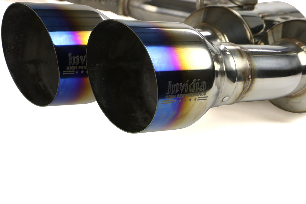 Invidia R400 Gemini Single Layer Cat Back Exhaust w/ Titanium Burnt Tips - 2015-2021 Subaru WRX / STI