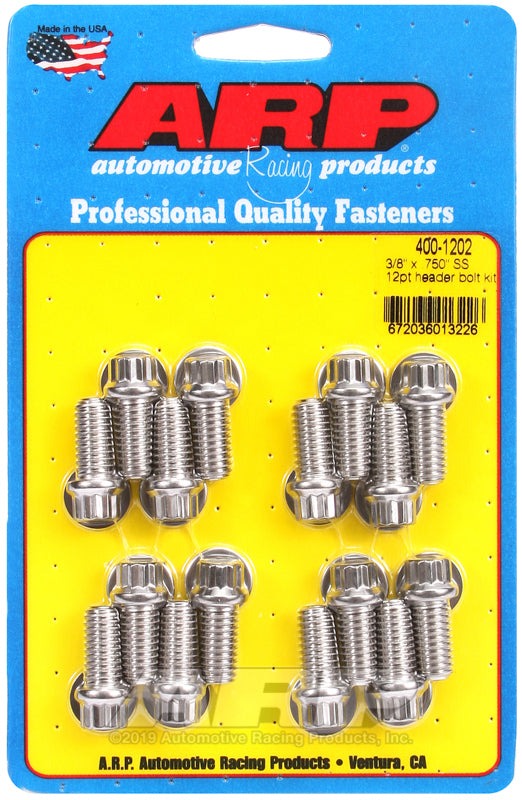 ARP 3/8 x .750 SS 12pt Header Bolt Kit