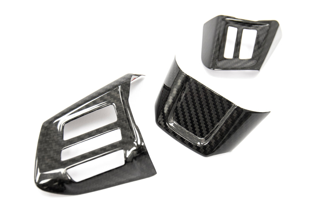 OLM Carbon Fiber Steering Wheel Covers - 2015 Subaru WRX / 2015 STI (MT)