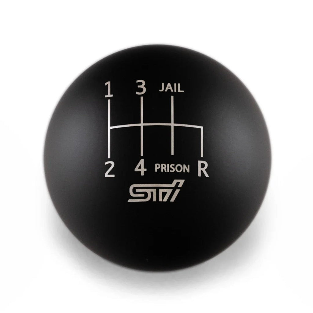 Billetworkz Weighted Shift Knob - 6 Speed STI Jail-Prison Engraving - Subaru STI