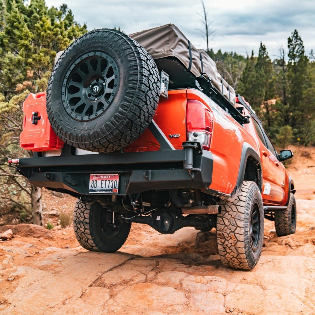 3rd Gen Tacoma Dual Swing Arm Rear Bumper Tire Carrier Bare Metal 16-23 Toyota Tacoma CBI Offroad