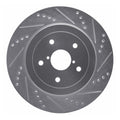 R1 Rear Right Drilled & Slotted Silver Brake Rotor - 2005-2007 Subaru STI