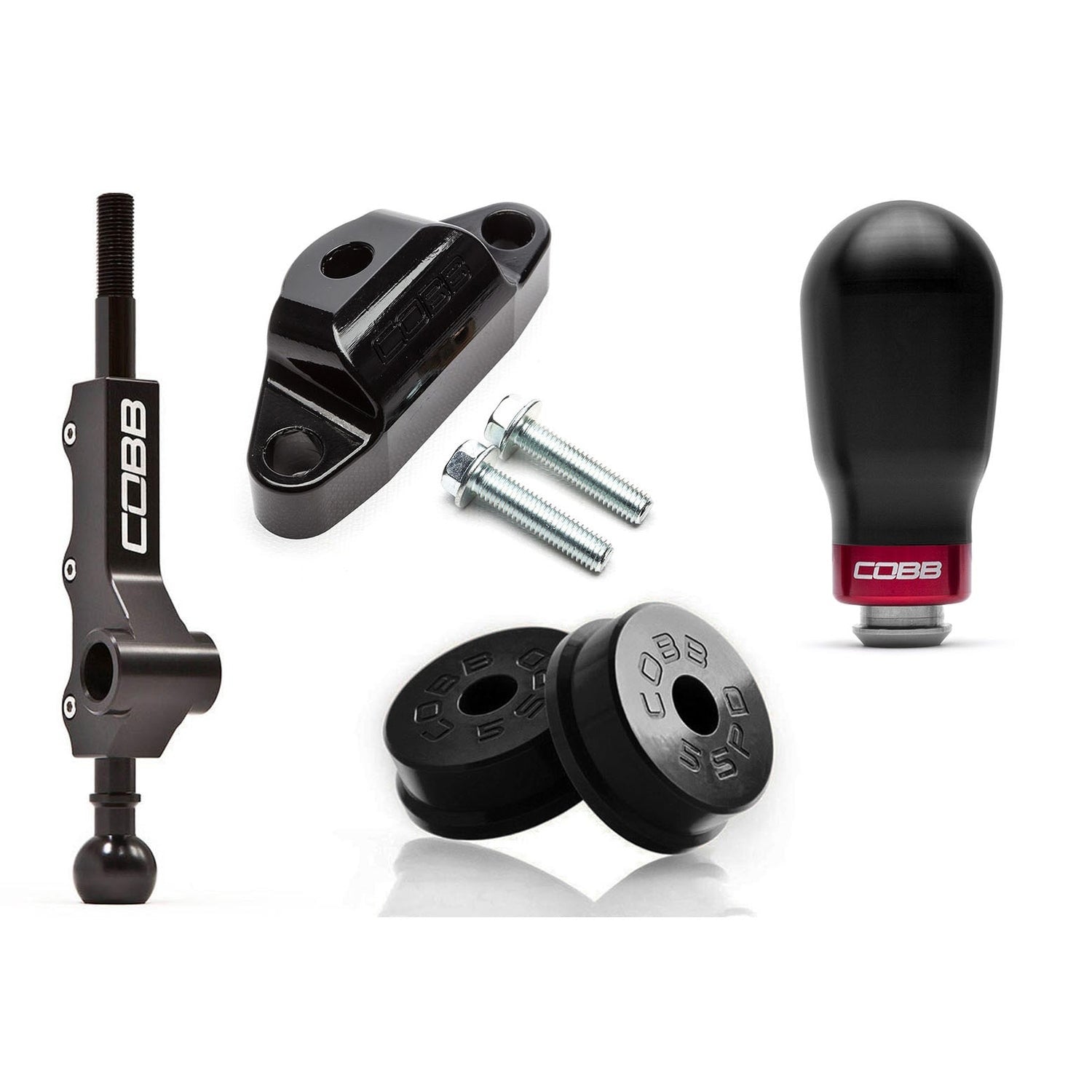 Cobb Stg 1+ Drivetrain Package (Tall Weighted Knob) - Black - 2008-2026 Subaru WRX / 2005-2009 Legacy GT / 2006-2008 Forester XT 5MT