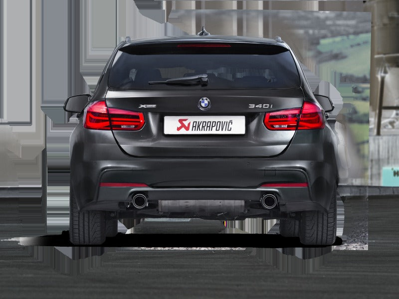 Akrapovic Evolution Line Cat Back Stainless Steel with Carbon Tips (Req. Link Pipe) for 2016-2017 BMW 340i (F30 F31) - MTP-BM/SS/2H